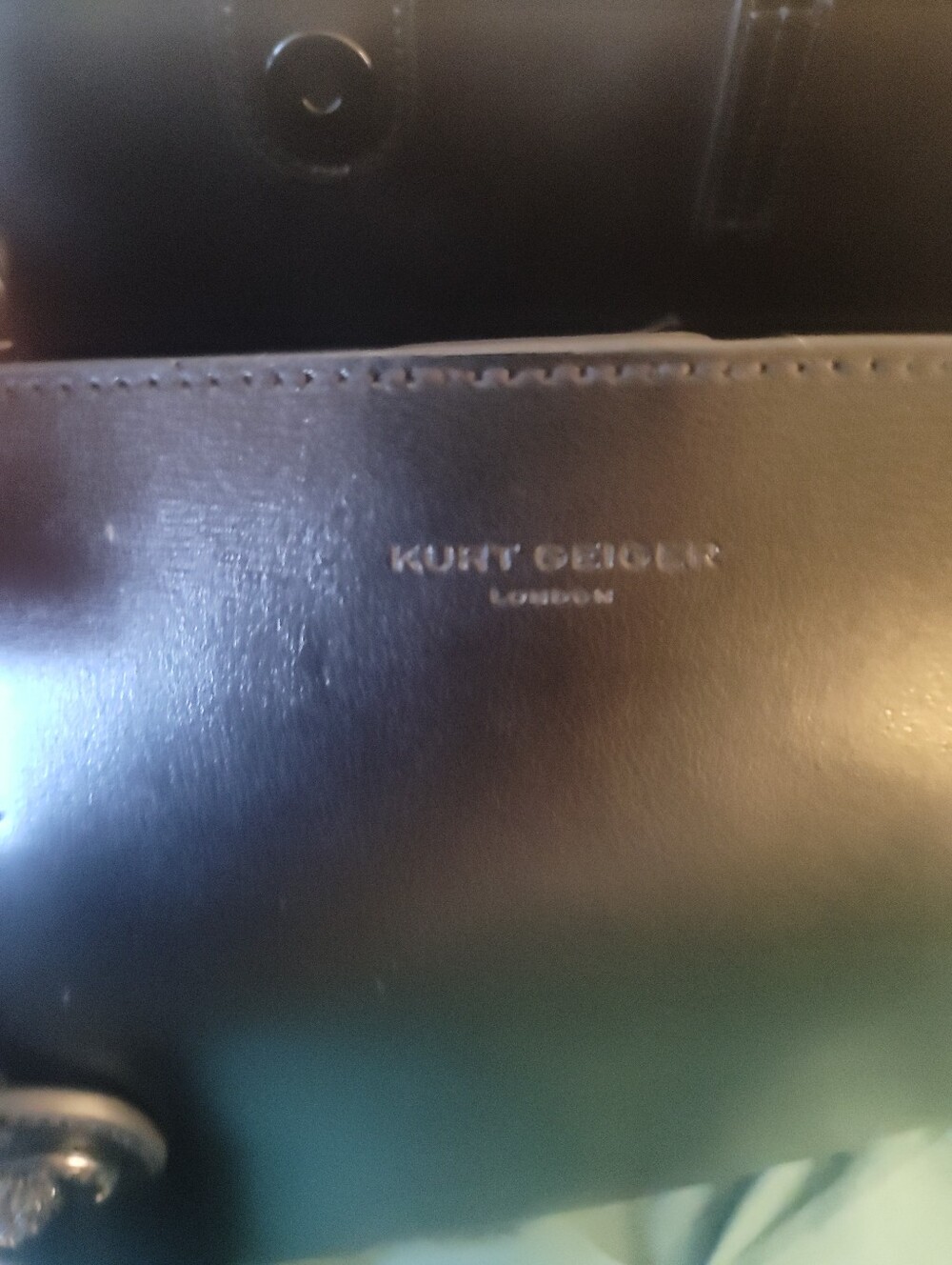Kurt Geiger Black Leather Tote with Removable Pouch And Kurt Geiger Earrings - Picture 7 of 9